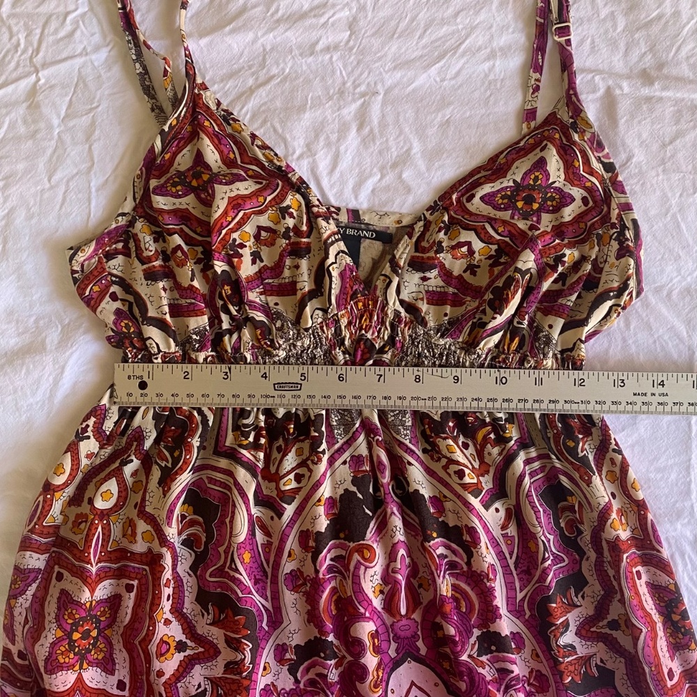 Lucky Brand fuchsia paisley maxi sun dress with ombre hem Size S - Picture 10 of 15